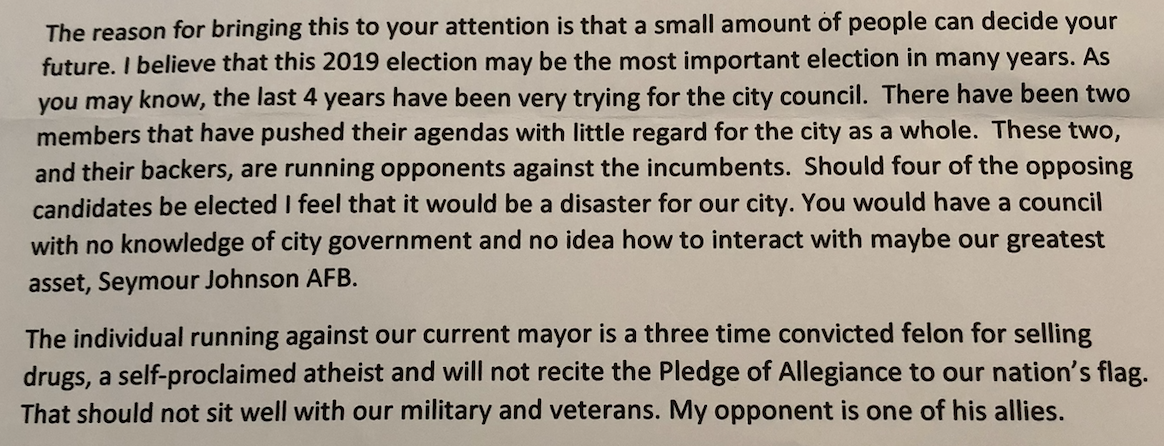 Councilman outlines election “consequences” Councilman outlines election “consequences”