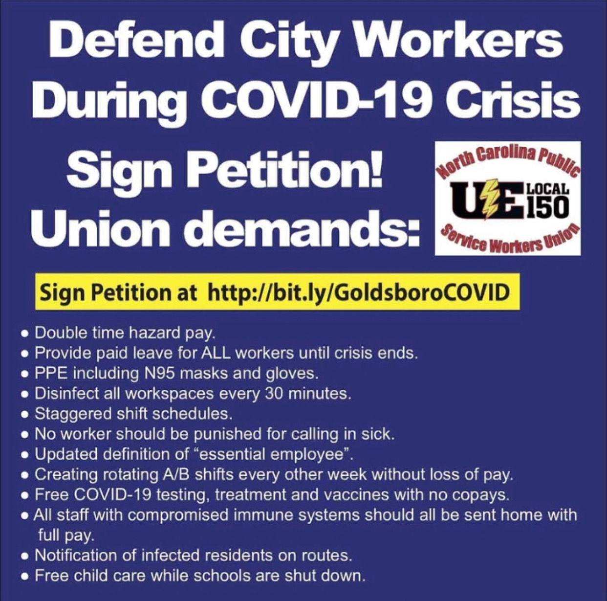 Some city workers demand, via petition, double pay during COVID-19 crisis Some city workers demand, via petition, double pay during COVID-19 crisis